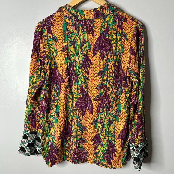 Anthropologie Shadé Akanbi Harvest Pajama Top Women’s Medium Bohemian Sleep Boho - Picture 11 of 12